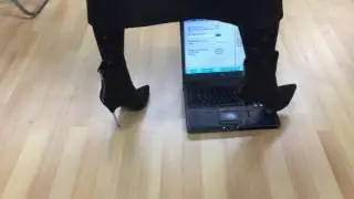 Girl crush strong laptop with high heels part 1