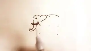 Elephant drawing from 9 Dots|| How to draw elephant with 9 dots|| Very easy