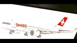 SWISS air A320| watch ,pause and draw video :)|