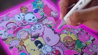 Drawing Courage The Cowardly Dog ! 1000 Subscribers Special