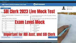 SBI Clerk 2023 Live Mock Test Oliveboard 2-3 October || My Strategy to solve Mock #ibps #sbiclerk