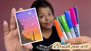 Brush Pen Art || Painting With Brush Pen ||