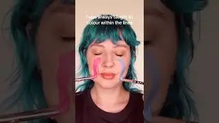 F THE LINES 🧑‍🎨🎨 watercolour makeup ❤️ #makeup #creativemakeup #makeupartist #watercolorpainting