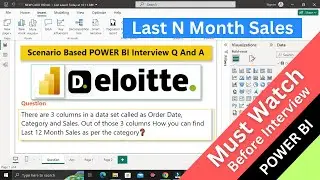 Deloitte: Scenario Based POWER BI Interview Q And A Based  Last N Months Sales