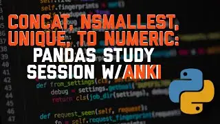 Pandas Concat, nsmallest, unique, to_numeric Flashcards with Anki - Study Session