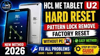 ​HCL ME Tablet U2 Hard Reset \vert Unlock Pattern Lock & Fix All Problems (Factory Reset)
