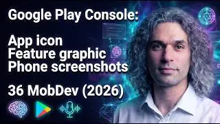 Google Play Console: App icon, Feature graphic, Phone screenshots. 36 MobDev 2026