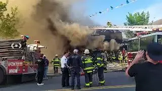 FIRE DESTROYS 5 BUILDINGS IN BROOKLYN