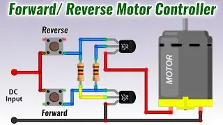 Simple motor controller with Forward Reverse with bc547 transistor