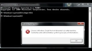l'accès à Windows script host est désactivé sur cette machine