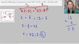 Хорды AC и BD окружности пересекаются в точке P, BP=6, CP=8, DP=12. Найдите AP.