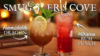 The Formidable Dragon and Hibiscus Rum Punch Cocktails from Smuggler's Cove