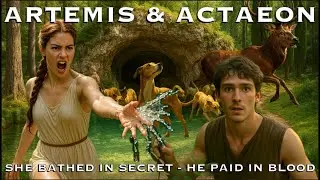 Actaeon sees Artemis naked and is turned into a Stag