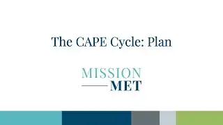 The CAPE Cycle: Plan