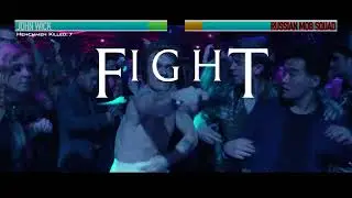 John Wick vs Russian Mob Squad (Club Scene)...with healthbars