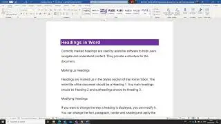 Marking headings in Word (mouse version)