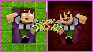 PORTAL V PORTAL | BEN 10 V EVIL BEN 10 | Minecraft Little Kelly Plays w/TinyTurtle