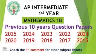 AP inter 1st Year Maths 1B 2025 to 2015 previous 10 year Question Papers IPE Andhra Intermediate