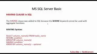Part36 Having Clause in SQL | Difference between Having and Where | SQL Tutorials | Beginners