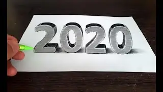 2020 3d drawing / how to draw 2020 /  3d 2020 çizimi 