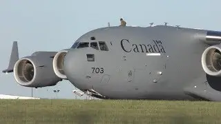 Amazing Royal Canadian Air Force C17 Takeoff from Leeds Bradford Airport