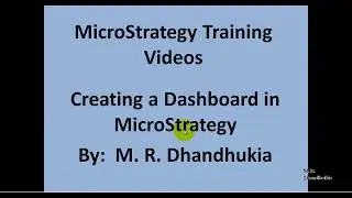 MicroStrategy - Creating a Dashboard