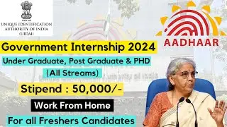 Online Internship Opportunity From UIDAI | Government Of India | 50,000 Stipend | #govt #internship