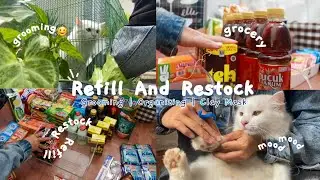 REFILL AND RESTOCK PANTRY SNACK,  GROOMING ANABUL, CLAY MASK ROUNTNES, PRODUCTIVE DAY ⛅