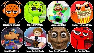 ROBOLOX:ESCAPE THE EVIL DOCTOCR,TUNG TUNG PRISON RUN,RED SPRUINK OBBY,ESCAPE FAST FOOD OBBY