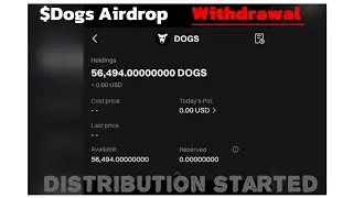 $Dogs Airdrop withdrawal: Distribution started on Bitget #dogsairdrop #bitget #binance