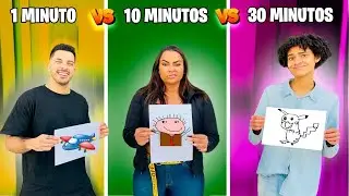 1 MIN VS 10 MIN VS 30 MIN QUEM FAZ O MELHOR DESENHO !!!