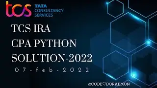 FULLY EXPLAINED |TCS IRA PYTHON 31TH JAN SOL|TCS PRA |TCS CPA PYTHON|TCS OPA|TCS PYTHON|CPA SBQ |PRA