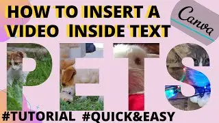 How To Insert A Video Inside Text with  Canva | 