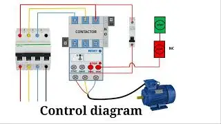 DOL starter power and control diagram connection @Electricgeeks