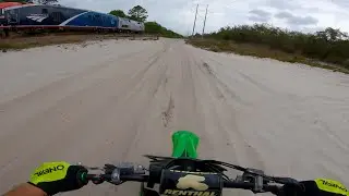 Kx450 Trying to keep up with a train