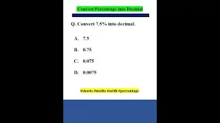 Convert the Percentage into Decimal 