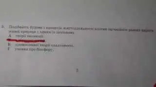 Пробное ЗНО (ВНО) по биологии 2014 год. Разбор. Вопрос №5.