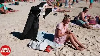 THE NUN PRANK ON THE BEACH PART 2! | HILARIOUS  REACTIONS | Kimoo Pranks