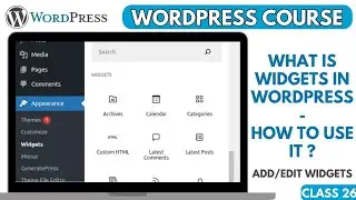 What are WIDGETS in WordPress & How to use it ? Customize Widgets in WordPress