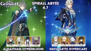 Alhaitham Hyperbloom and Neuvillette Hypercary | Genshin Impact | New Spirall Abyss 4.7