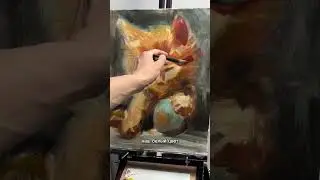 Маленький рыжий котик #живописьмаслом
