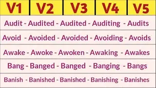 Part -1 of 1000 verbs form list | V1,V2,V3,V4,V5 in English | Improve English vocabulary | Verbs