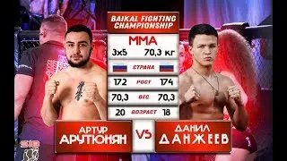 Artur Arutunyan VS Danil Danjeev (155LBS)/Артур Арутюнян VS Данил Данжеев(70.3кг) ММА 3*5