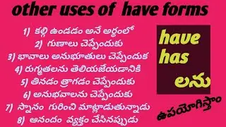 other uses of have/has.