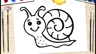 SNAIL! How to draw a snail in a simple and easy way.