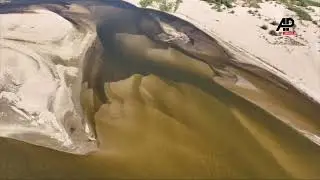 Drone footage shows record low water levels on Poland's longest river