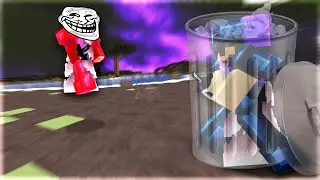 a trash can vs me in minecraft pvp. (this was so fun)