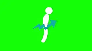 Business run with dealine icon green screen | animated icon green screen