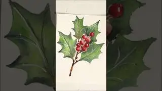 Advent calendar day 5! Follow my channel for the full tutorial! #watercolor #watercolorpainting