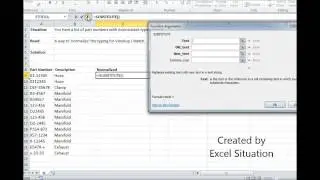 Excel making a product list consistent using substitute